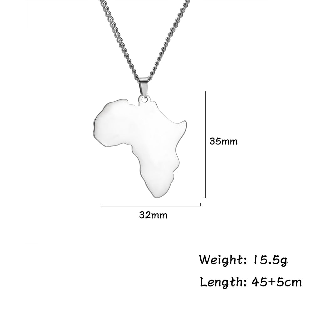African Map Pendant Necklace