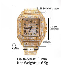 Load image into Gallery viewer, Hip Hop  Iced Out Men&#39;s Square Watch