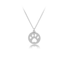 Load image into Gallery viewer, Dog Paw Print In Heart Necklace