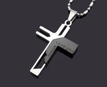 Load image into Gallery viewer, Love you Jesus Cross Pendant