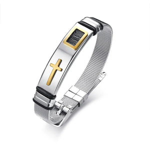 Men's Stainless Steel Cross Bracelet