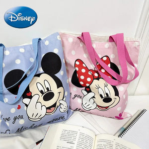 Mickey and Minnie Mouse Canvas Shoulder Bag for Women