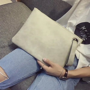 Fashion Solid Women's Leather Clutch Bag