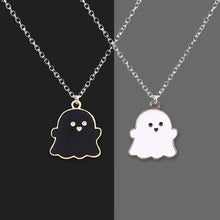Load image into Gallery viewer, Cute Black And White Ghost Pendant Necklace