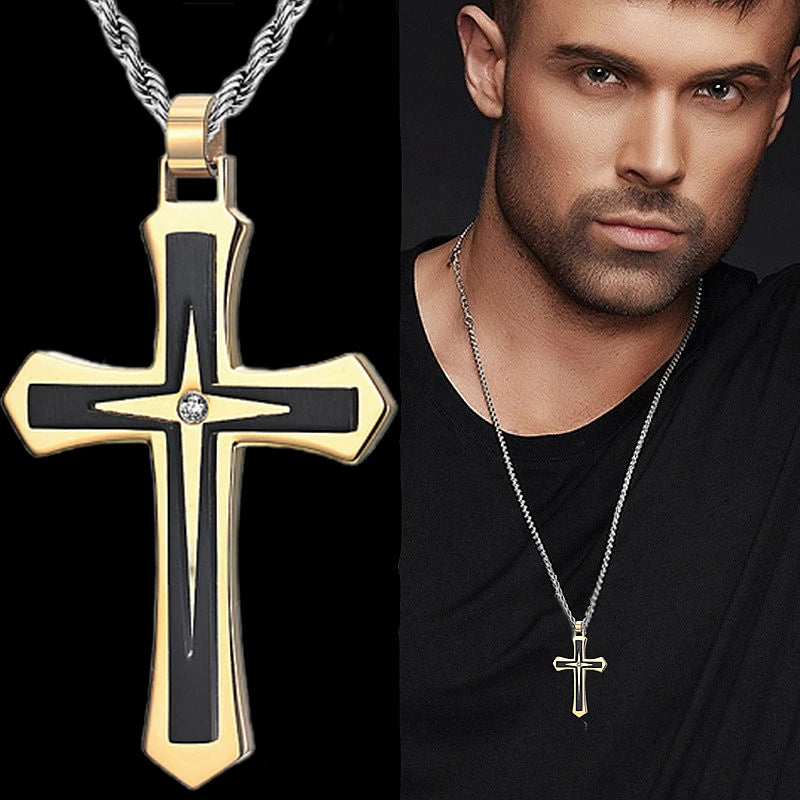 Men's Stainless Steel Cross Necklace