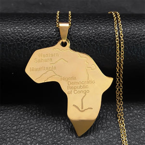 African Continent  Symbol Pendant Necklace