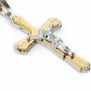 Bifurcated Cross Chain Necklace