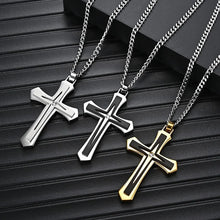 Load image into Gallery viewer, Men&#39;s Stainless Steel Cross Necklace