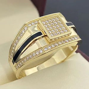 Men's  Inlaid Zircon Stones Wedding Ring