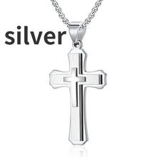 Load image into Gallery viewer, Bifurcated Cross Chain Necklace