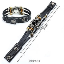 Load image into Gallery viewer, A-Z English Letters Leather Men&#39;s Bracelet