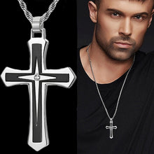 Load image into Gallery viewer, Men&#39;s Stainless Steel Cross Necklace