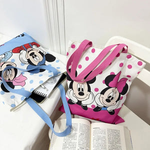Mickey and Minnie Mouse Canvas Shoulder Bag for Women