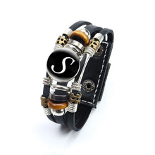 Load image into Gallery viewer, A-Z English Letters Leather Men&#39;s Bracelet