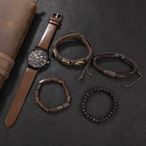 5PCS Set Sports Bracelet Watches For Men