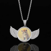 Load image into Gallery viewer, Angel Wings Medallions Custom Photo Pendant Necklace
