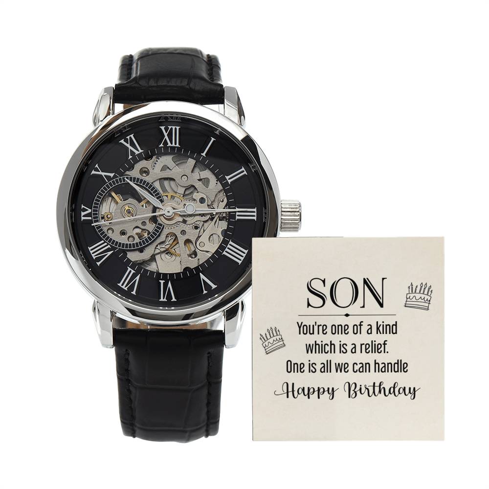 Happy Birthday Son Openwork Watch