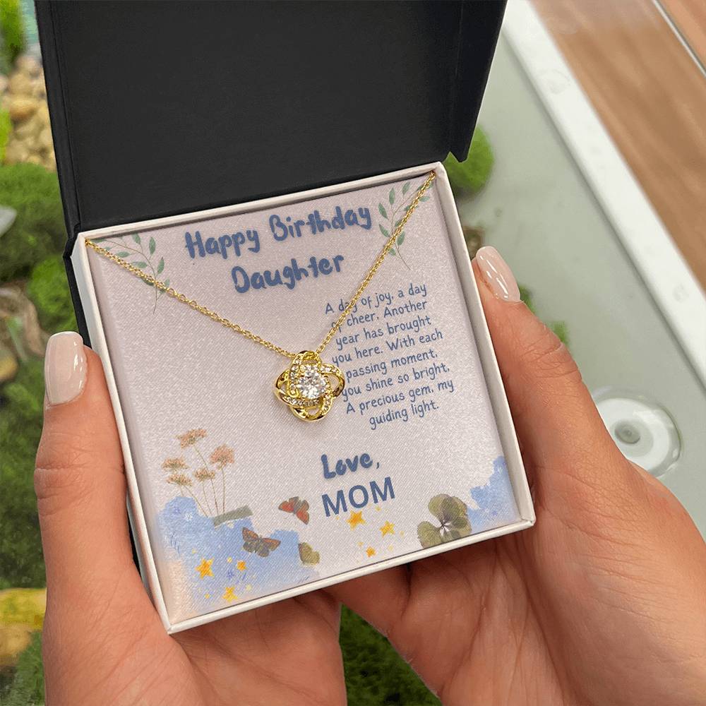 Happy Birthday Daughter Love Knot Necklace