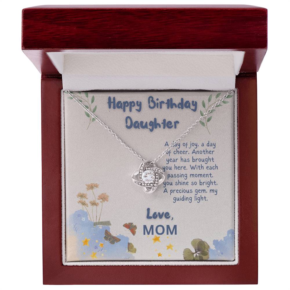 Happy Birthday Daughter Love Knot Necklace