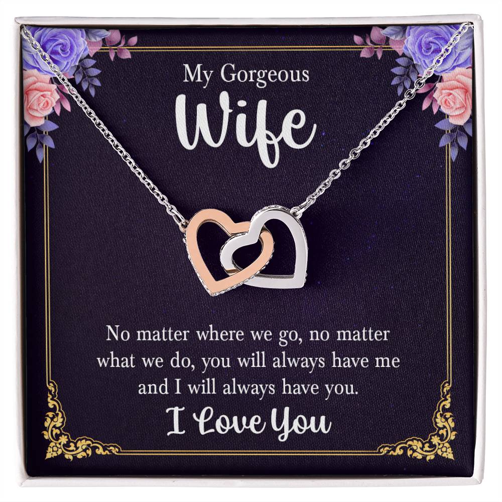 Interlocking Hearts Necklace For Wife