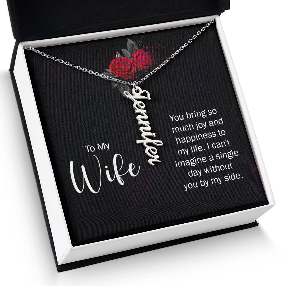 Vertical Name Necklace Gift For Wife