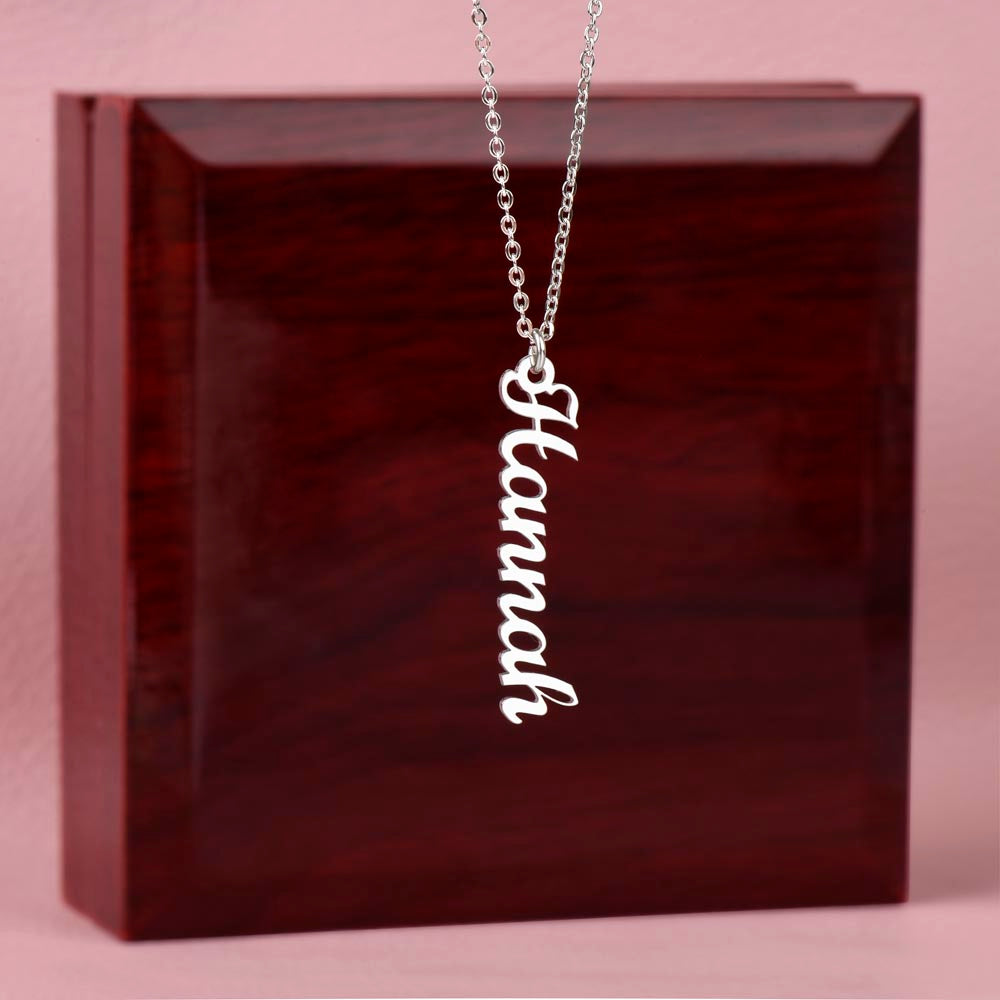 Vertical Name Necklace For Daughter
