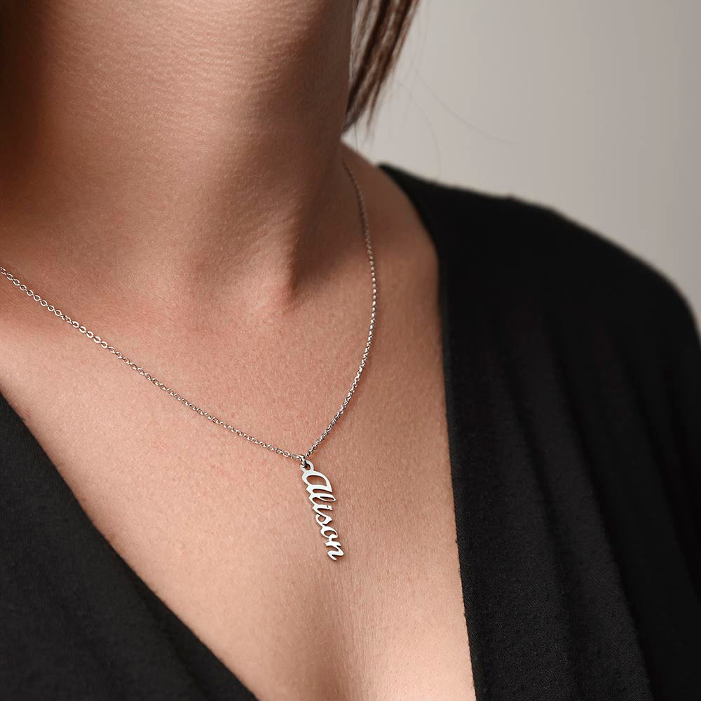 Multi Vertical Name Necklace For Wife