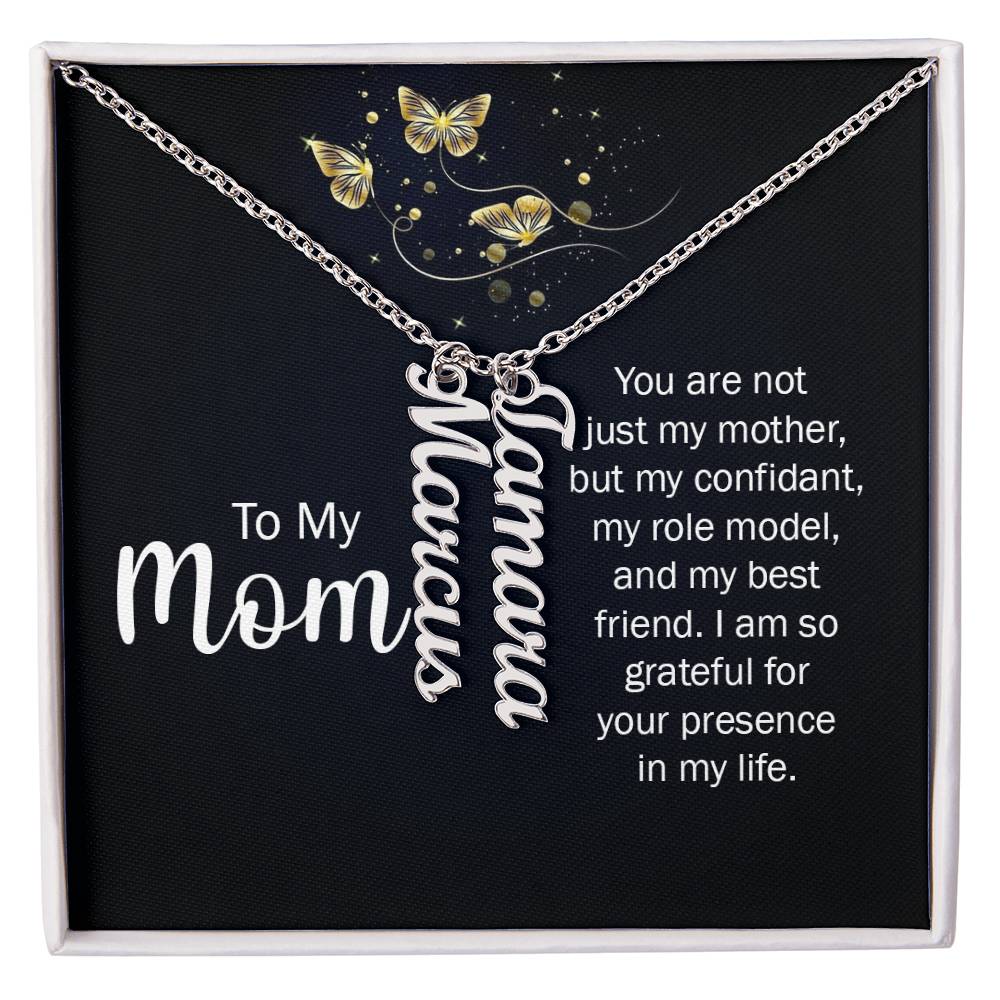 To Mom Multi Vertical Name Necklace