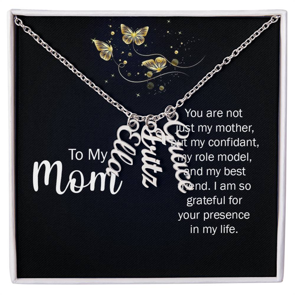 To Mom Multi Vertical Name Necklace