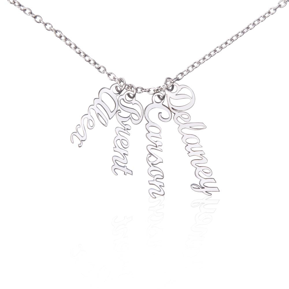 To Mom Multi Vertical Name Necklace