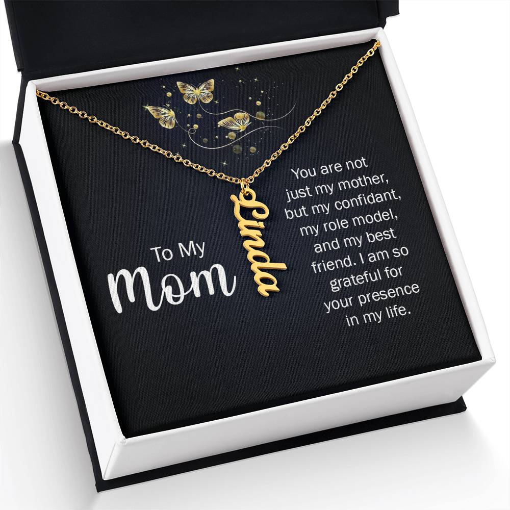 To Mom Multi Vertical Name Necklace