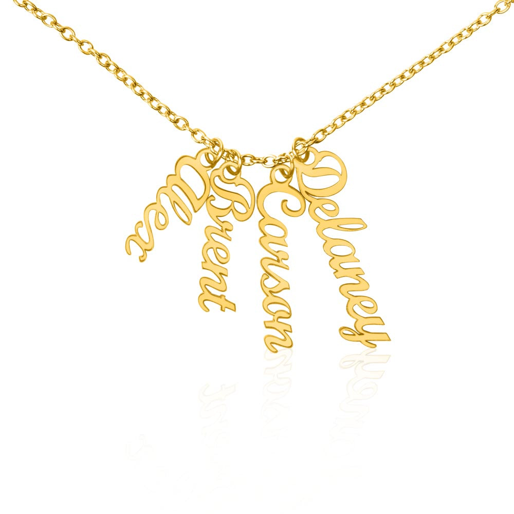 To Mom Multi Vertical Name Necklace