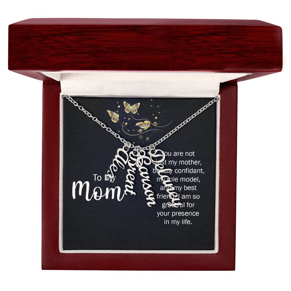 To Mom Multi Vertical Name Necklace