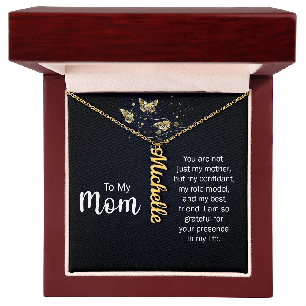 To Mom Multi Vertical Name Necklace