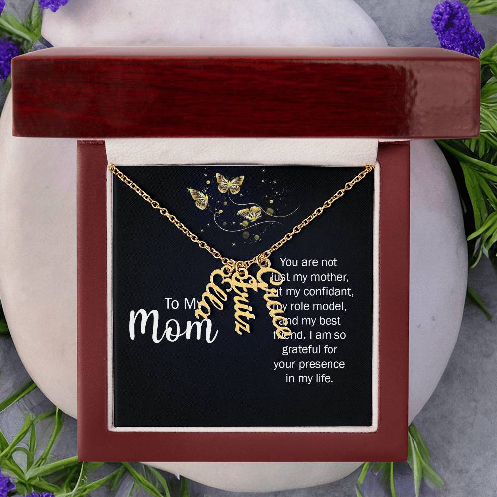 To Mom Multi Vertical Name Necklace