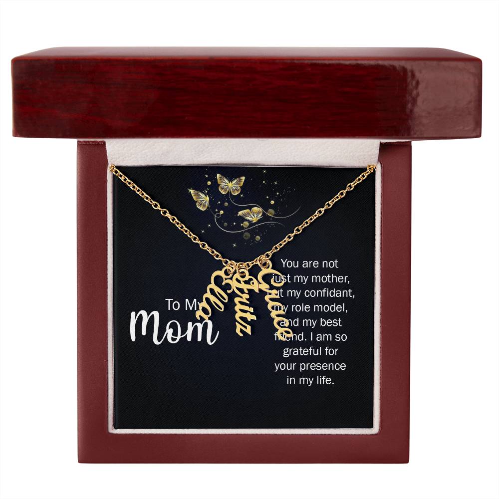 To Mom Multi Vertical Name Necklace