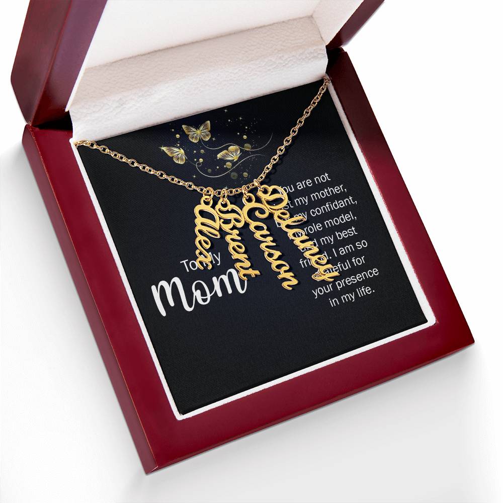 To Mom Multi Vertical Name Necklace