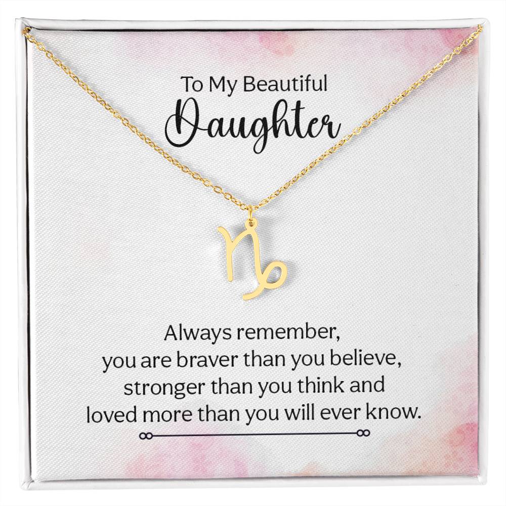 Zodiac Symbol Necklace For Daughter