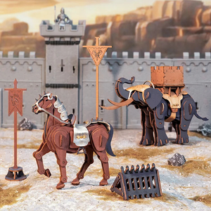 Robotime Rowood Warrior-Horse & Warrior-ELephant 3D Wooden Puzzle