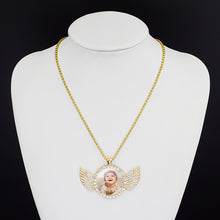 Load image into Gallery viewer, Angel Wings Medallions Custom Photo Pendant Necklace