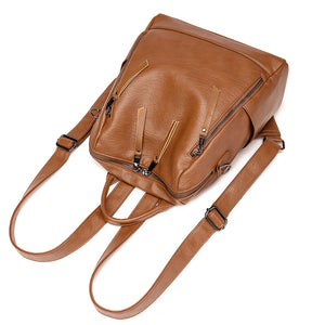 Women's Minimalist Leather  Back Pack