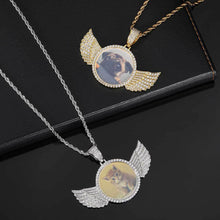 Load image into Gallery viewer, Angel Wings Medallions Custom Photo Pendant Necklace