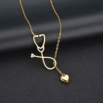 Stethoscope Heart Pendant Necklace