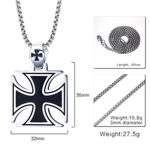 Vintage Maltese Iron Cross Men's Necklace