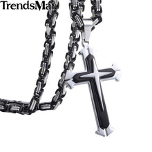 Load image into Gallery viewer, Men&#39;s  Stainless Steel Chain 3 Layer Knight Cross By Trendsmax
