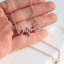 Load image into Gallery viewer, Paws and Heart Heartbeat Pendant Necklace