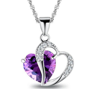Lady Heart Crystal Pendant Necklace