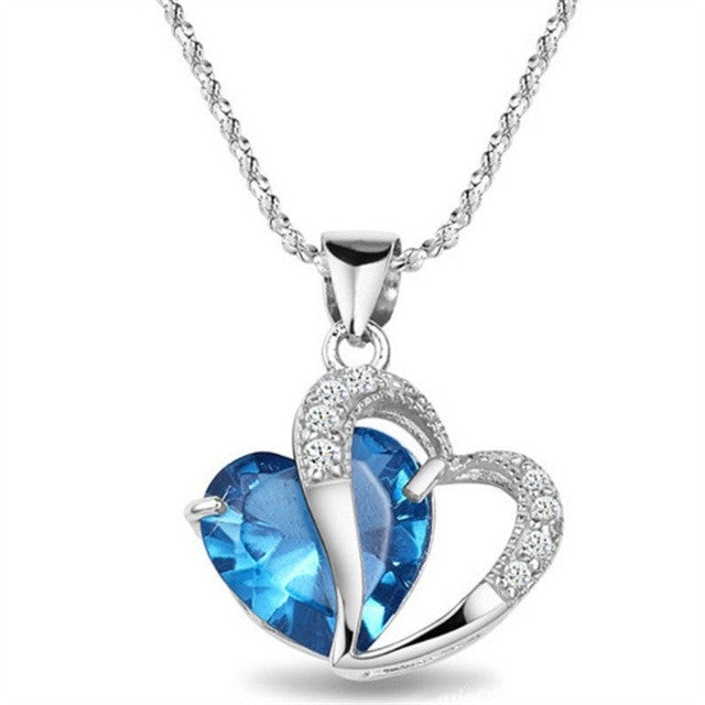 Lady Heart Crystal Pendant Necklace