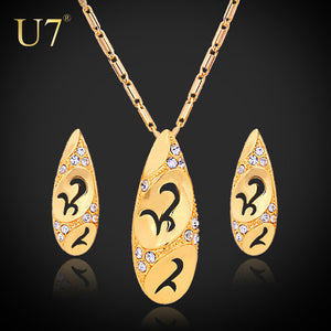 U7 Necklace and Earrings African Jewelry Set