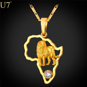U7 Lion Pendant Necklace for Men